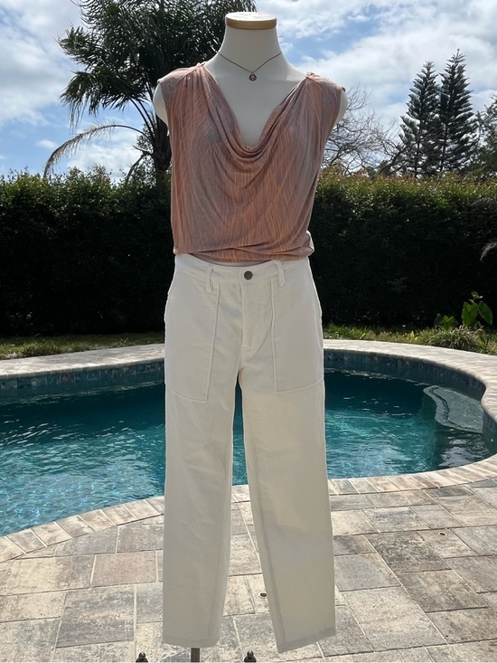 Lascana Pants - LASCANA Cream Corduroy Style Jeans Size 6